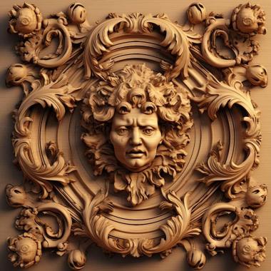 Patterns and decorations stl baroque 1 3d model